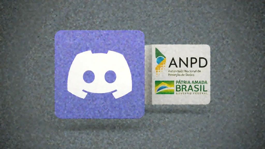 Logos do Discord e da ANPD em confronto visual, ilustrando o Discord recurso suspensão ANPD
