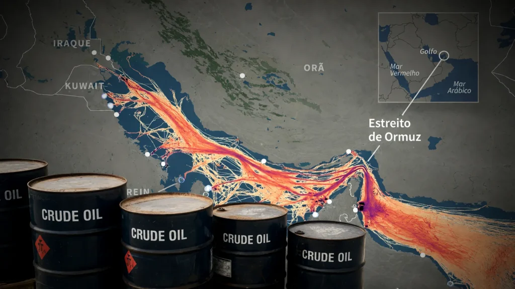 Mapa de rotas marítimas e barris de petróleo revelam a corrida para driblar Estreito de Ormuz