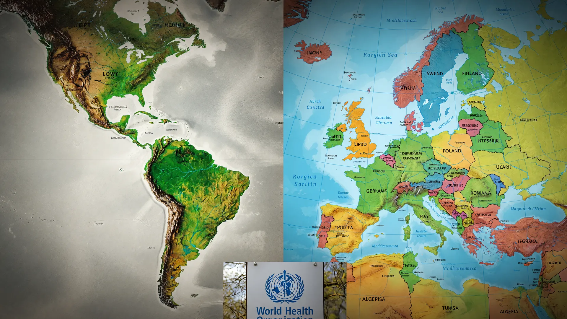 Mapa contrastando América Latina e Europa ilustra estudo sobre envelhecimento funcional no Brasil