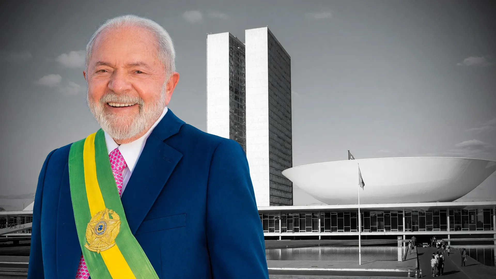 Lula com faixa presidencial em destaque e Congresso Nacional ao fundo, símbolo das federações partidárias neutras 2026