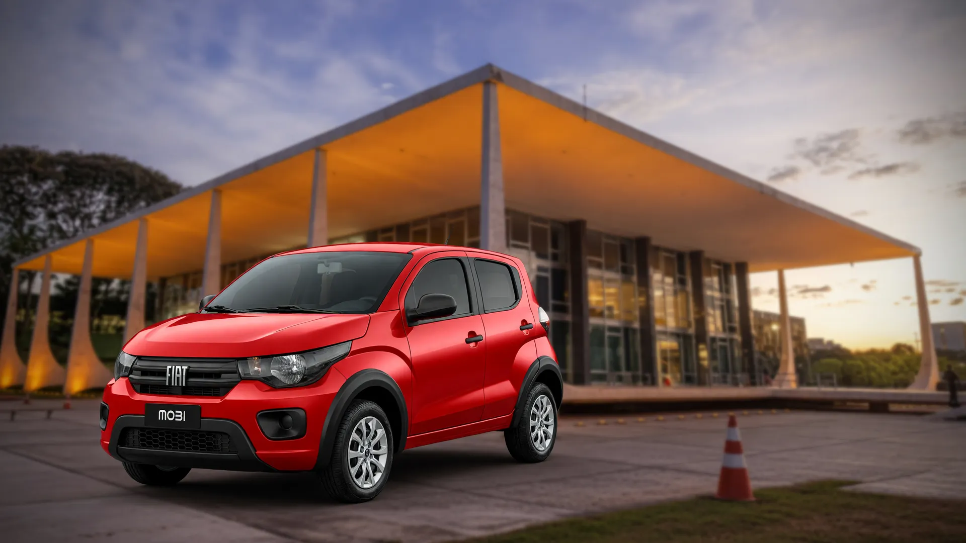 Carro vermelho em frente ao STF ilustra isenção fiscal para autistas e deficientes na compra de veículos