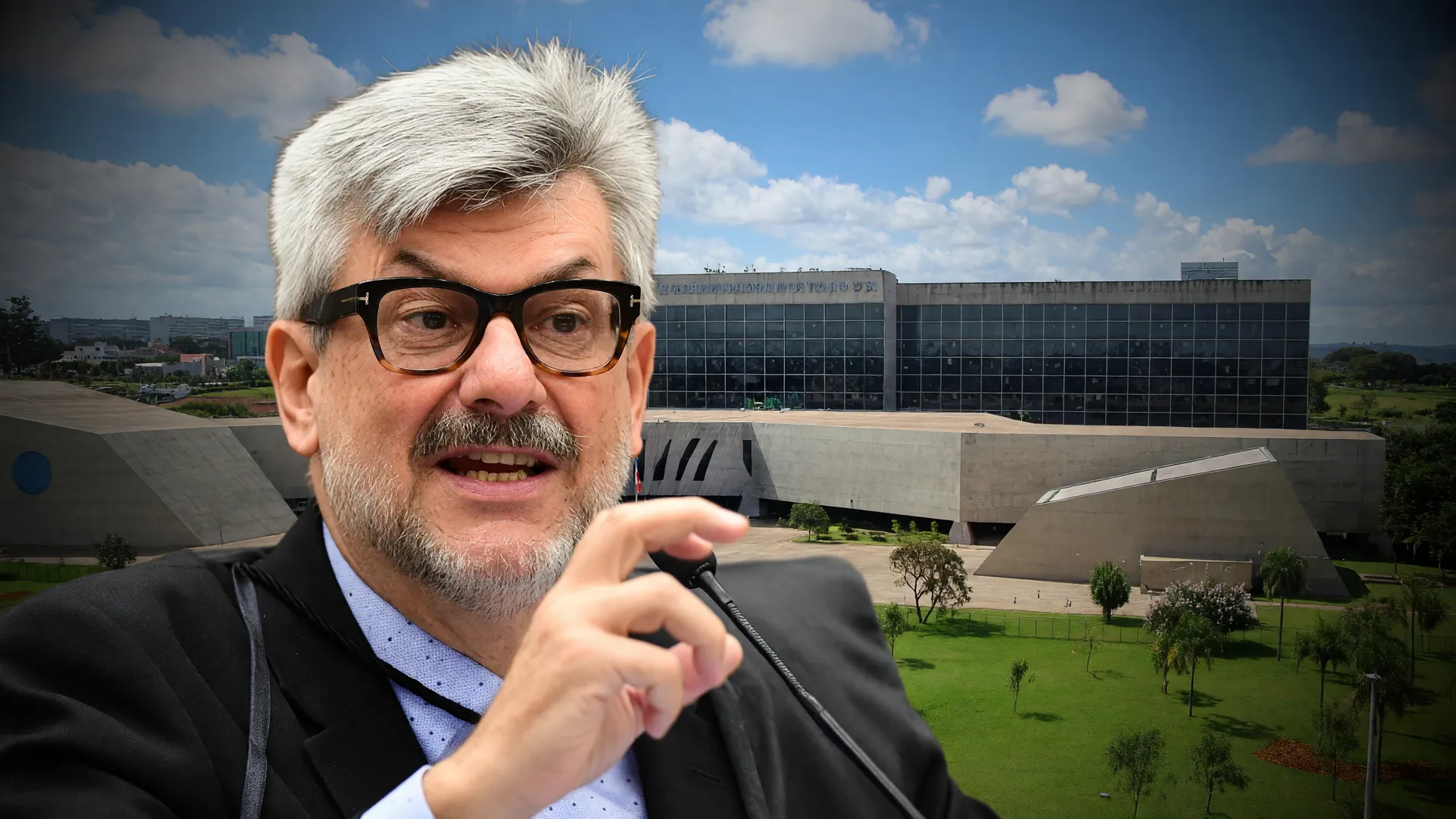 Marco Buzzi em sessão formal e fachada do STJ, no julgamento de Marco Buzzi no STJ por assédio sexual