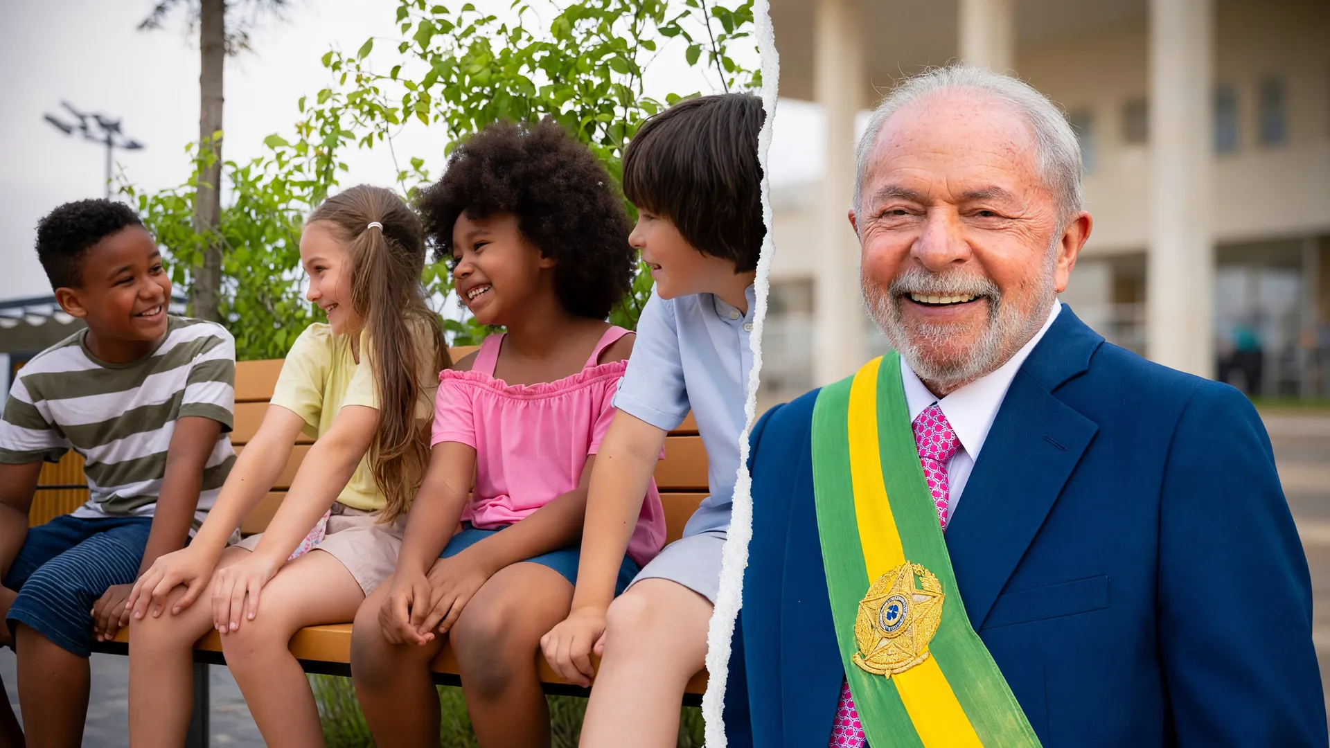 Lula ao lado de crianças representando a lei contra abuso sexual infantil sancionada para proteger vítimas no Brasil