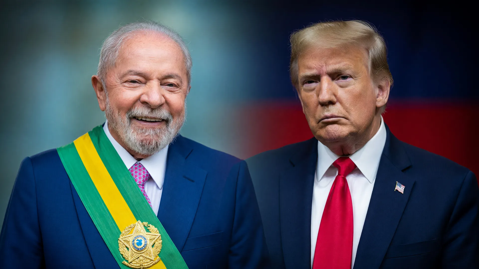 Lula e Trump em retratos oficiais representando as negociações tarifaço Brasil EUA