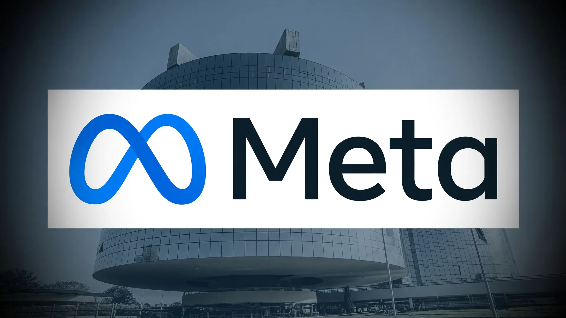 Logo da Meta em destaque com sede do MPF ao fundo, representando investigação sobre óculos inteligentes Meta privacidade