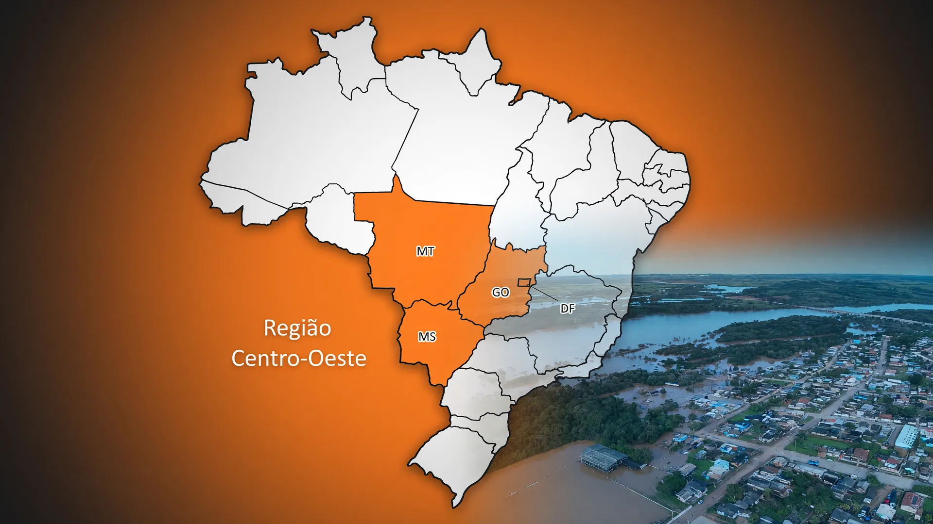 Mapa destaca onda de calor no Centro-Oeste enquanto inundação urbana mostra chuvas extremas no Sul do Brasil