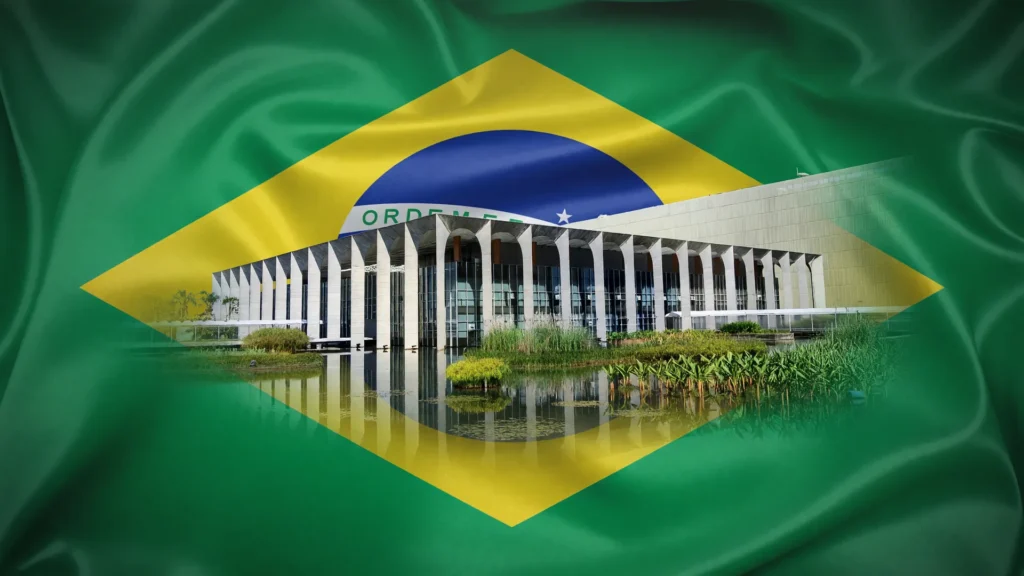 Palácio do Itamaraty e bandeira do Brasil evocam emissão de passaporte de brasileiro no exterior