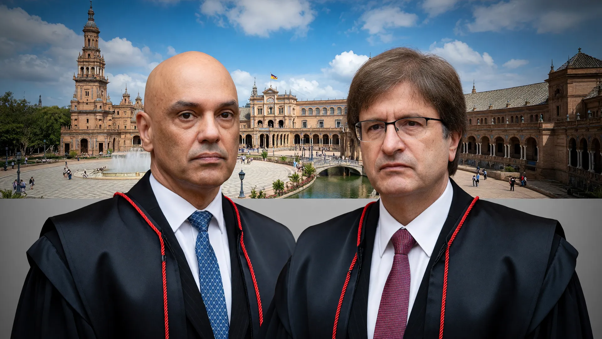 PGR denuncia Oswaldo Eustáquio foragido: Paulo Gonet e Moraes diante de arquitetura da Espanha