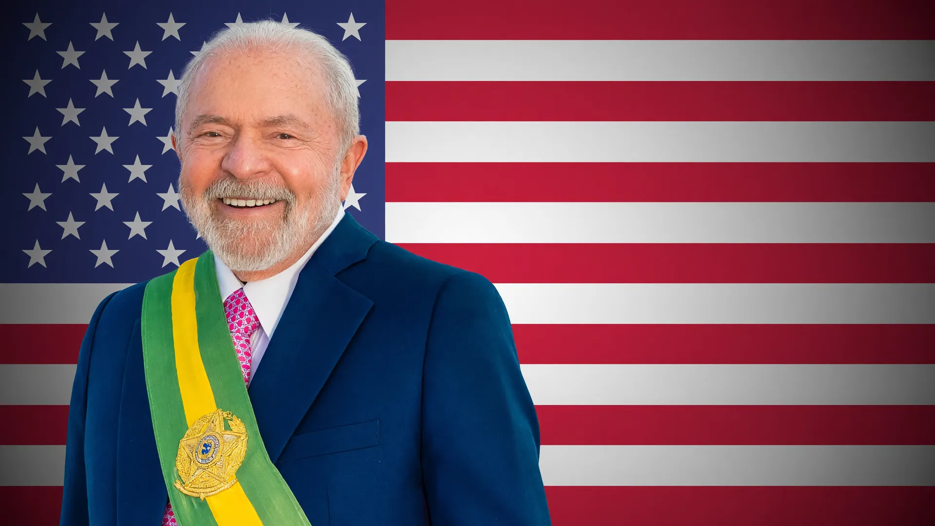 Presidente Lula e bandeira dos EUA em imagem sobre revisão do contrato de terras raras em Goiás