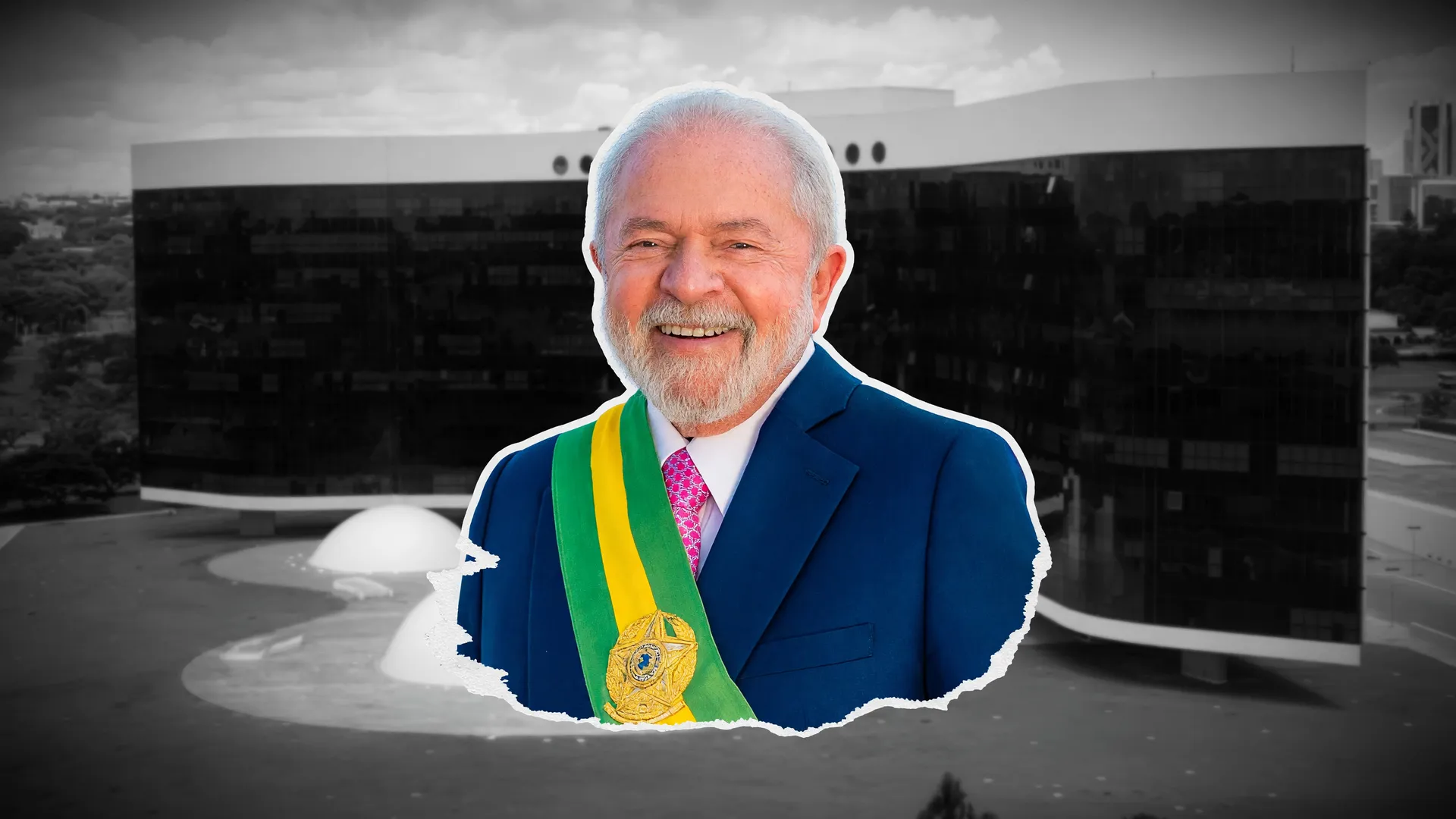 TSE remove publicações de Lula: retrato presidencial com faixa e fachada do tribunal eleitoral ao fundo