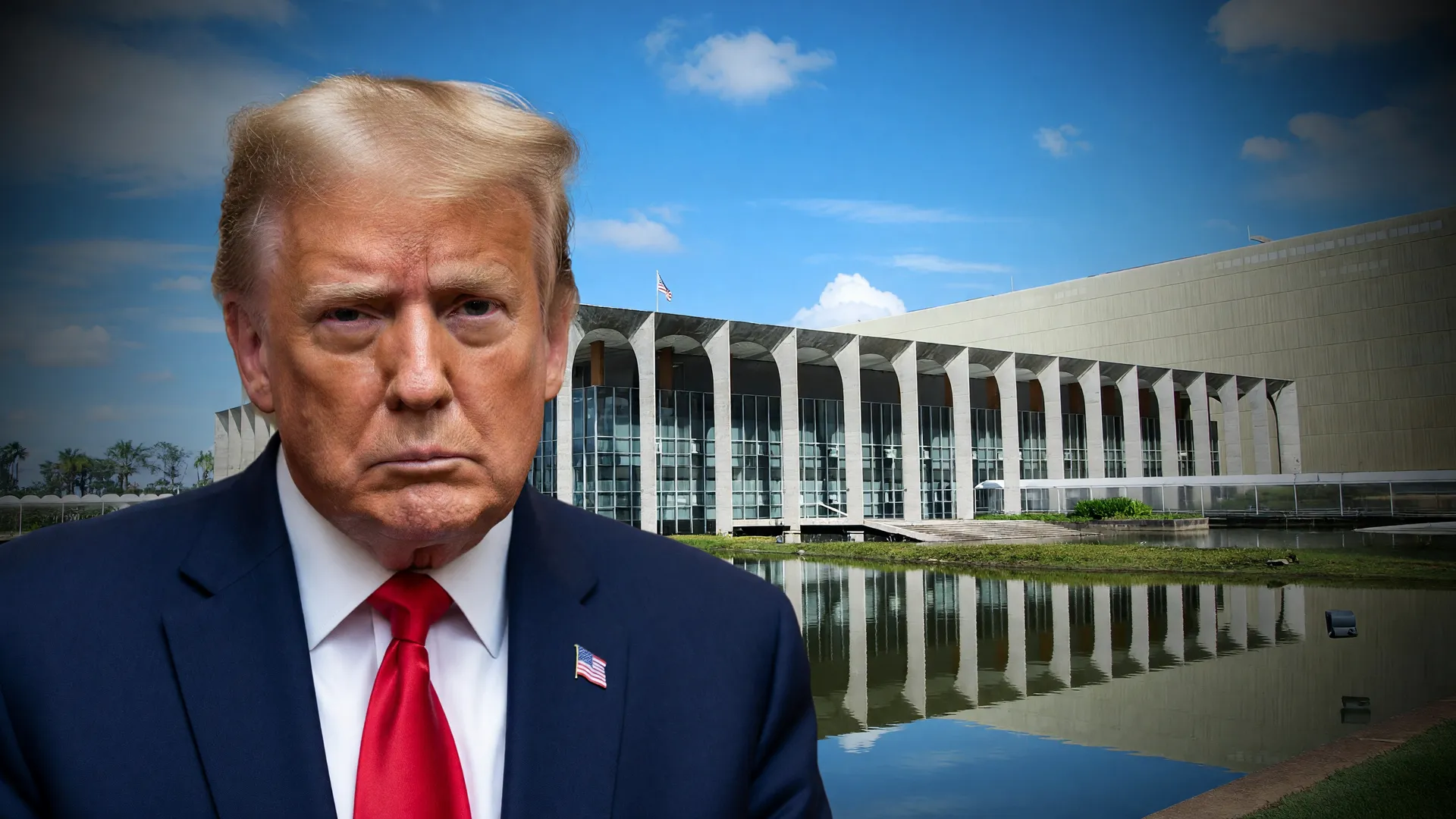Tensão diplomática: Trump e o Palácio do Itamaraty representam o visto da embaixadora brasileira revogado pelos EUA