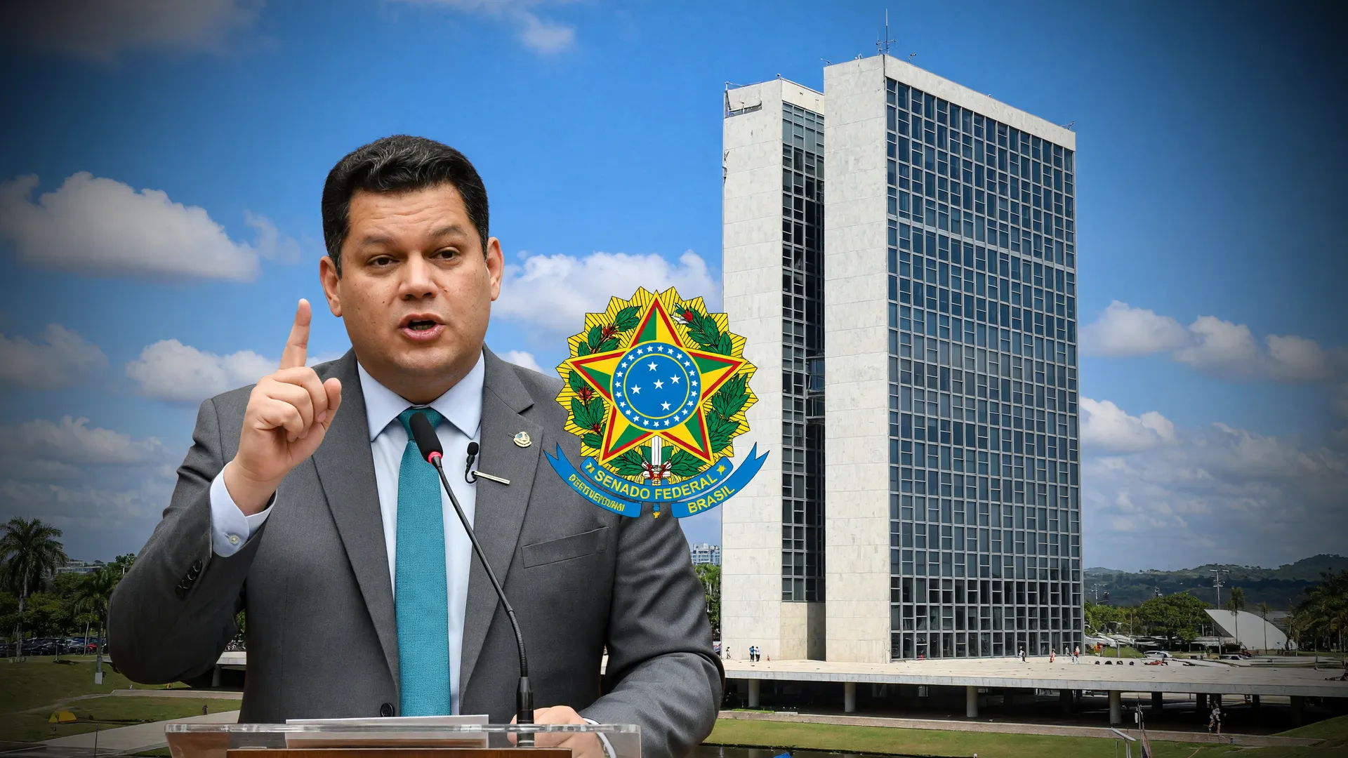 Senado Federal e presidente Davi Alcolumbre, cenário da votação da taxa das blusinhas na próxima semana