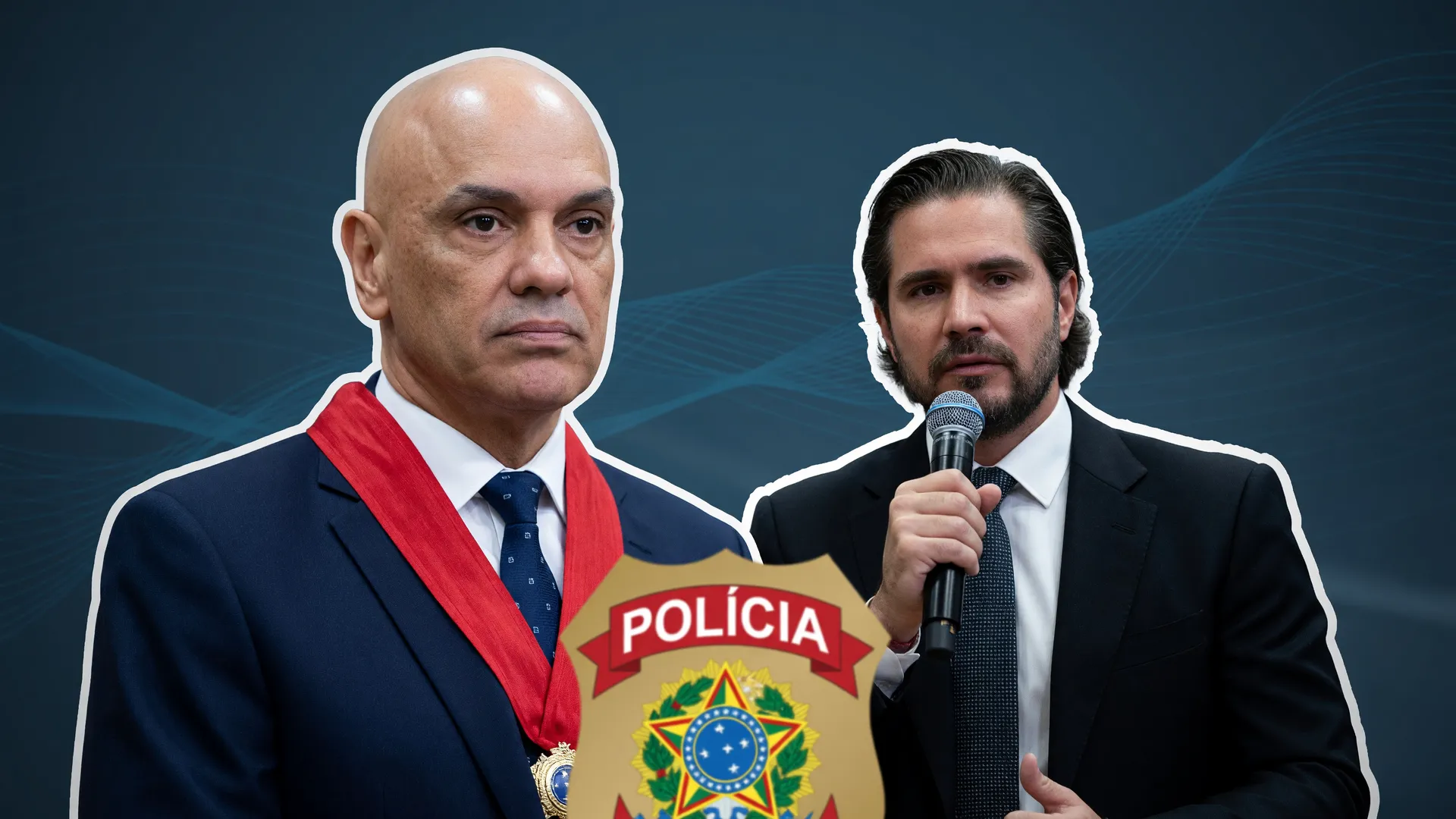 Montagem com Alexandre de Moraes e Daniel Vorcaro em investigação sobre avião e helicóptero de Vorcaro