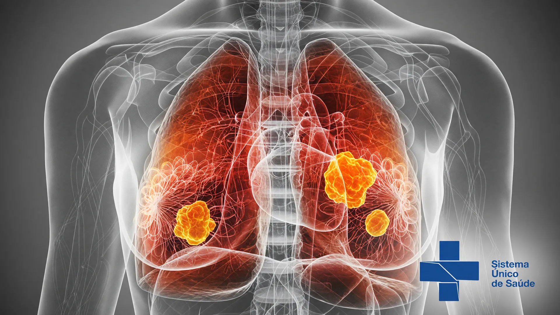 Tumor pulmonar em 3D ilustra biomarcadores imunoterapia câncer de pulmão que preveem resposta ao tratamento