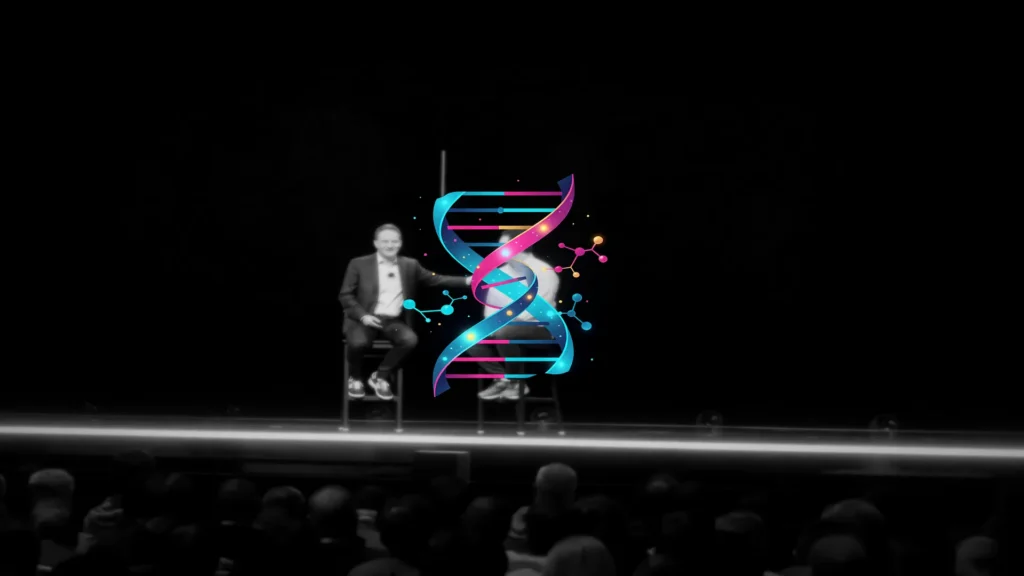 Ilustração simboliza como o Claude, da Anthropic, ajudou a achar sistema enzimático parecido com o CRISPR