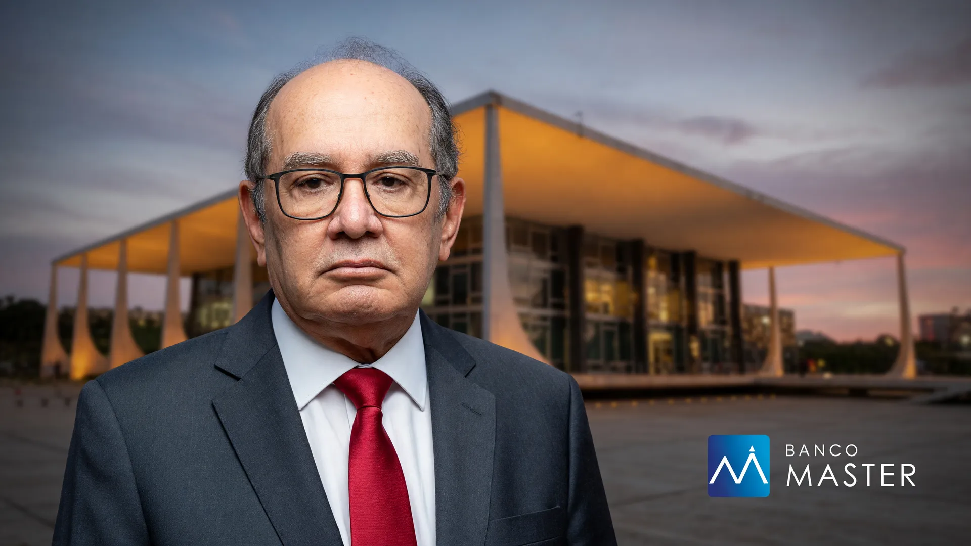 Gilmar Mendes conduz disputa sucroalcooleira no STF envolvendo o Banco Master, com a fachada do tribunal ao fundo