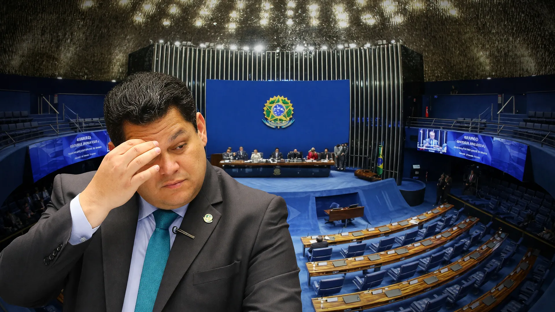 Davi Alcolumbre discursa no plenário do Senado na votação que aprovou o fim da taxa das blusinhas