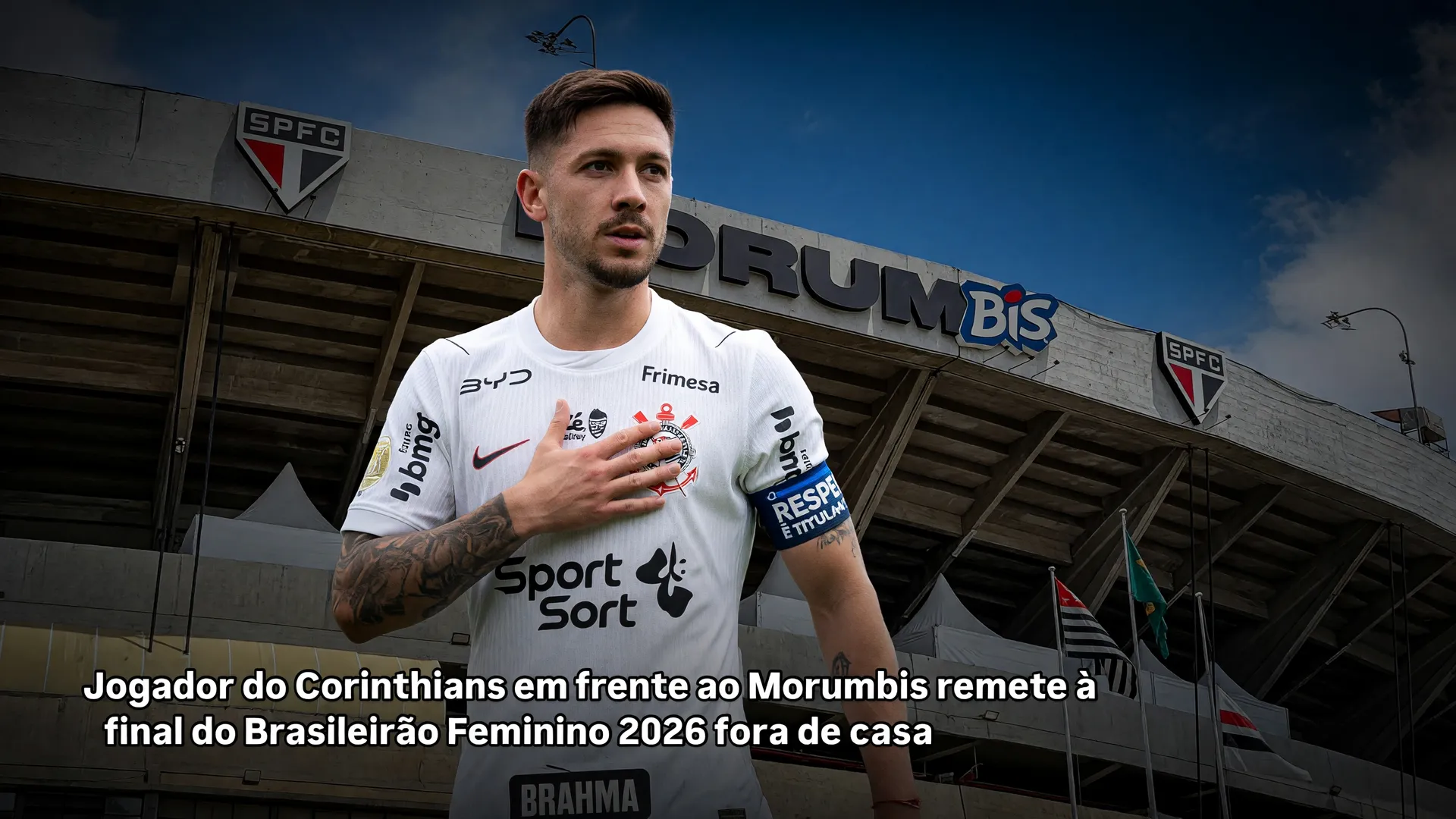 Jogador do Corinthians em frente ao Morumbis remete à final do Brasileirão Feminino 2026 fora de casa