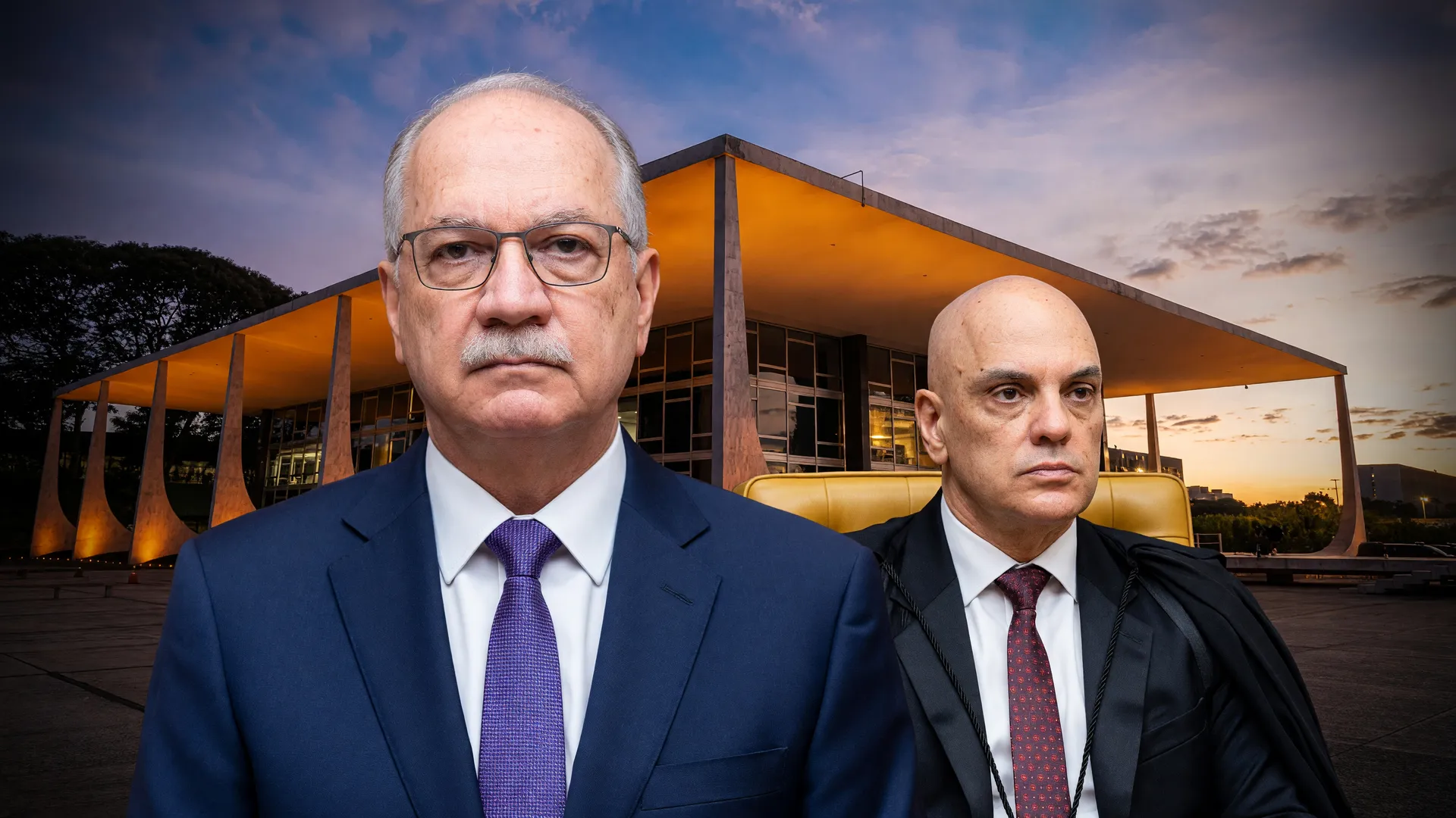 Edson Fachin decide investigação sobre Moraes no STF com fachada do tribunal ao fundo