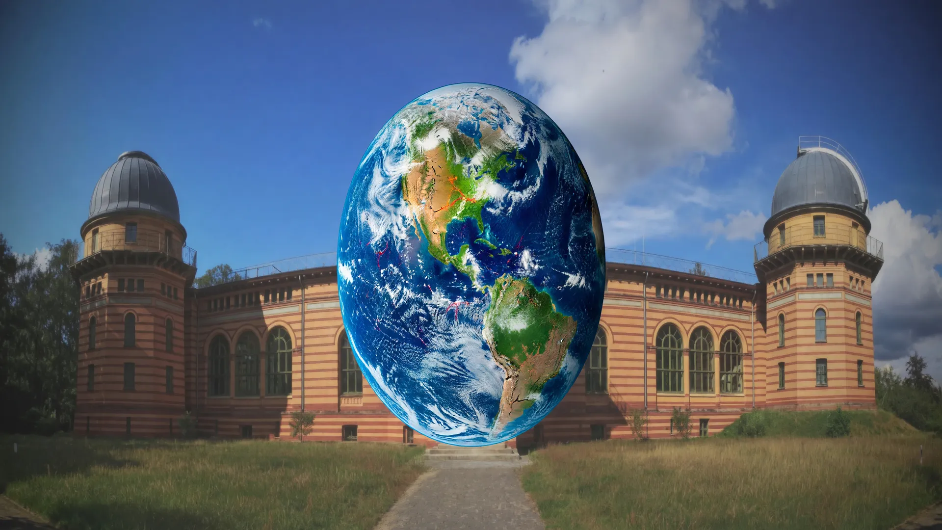 Terra sob pressão climática com Instituto Potsdam ao fundo, retratando os limites planetários relatório 2026