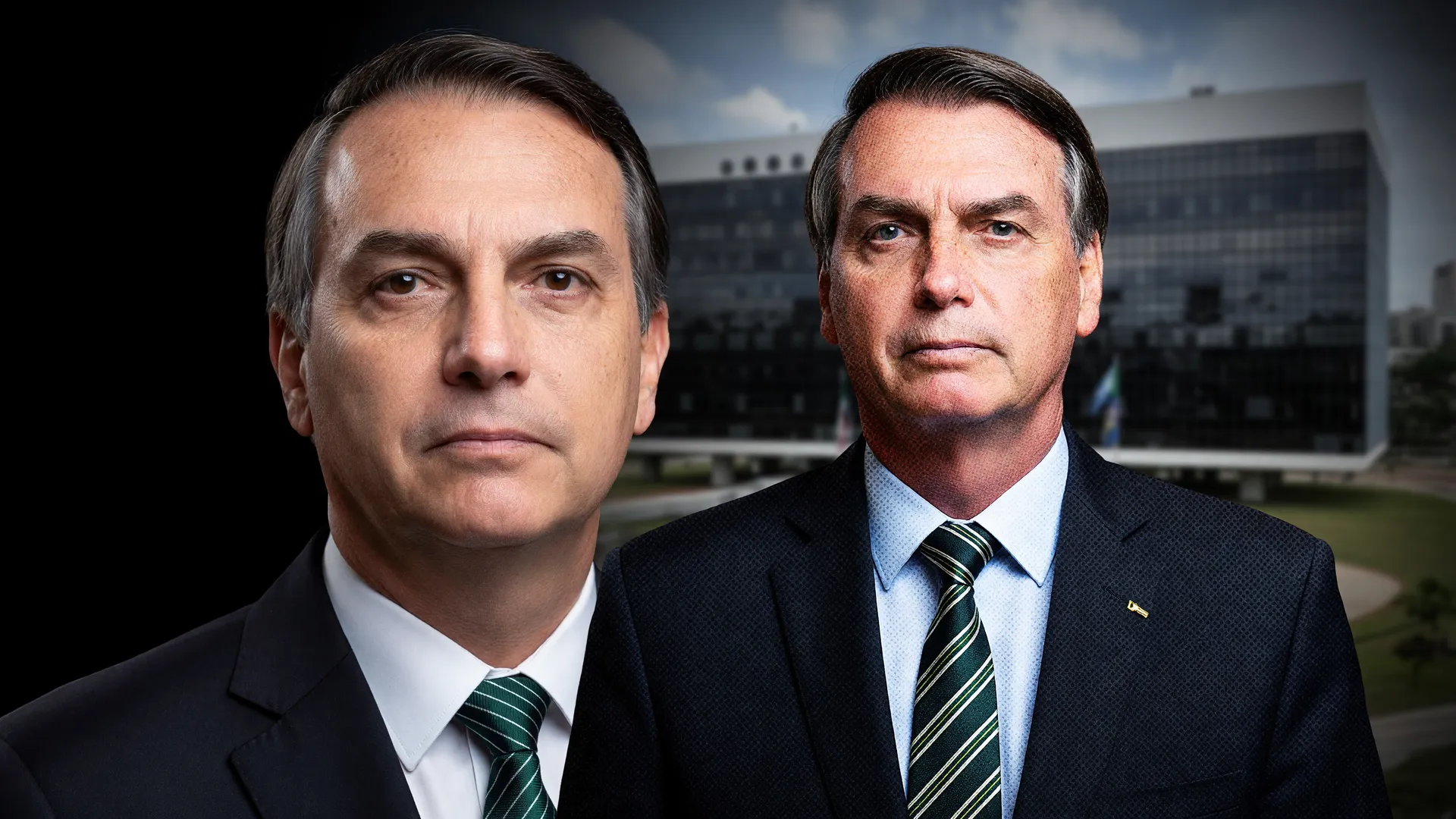 Flávio Bolsonaro em retrato formal com sede do TSE ao fundo, em referência à multa Flávio Bolsonaro vídeo IA