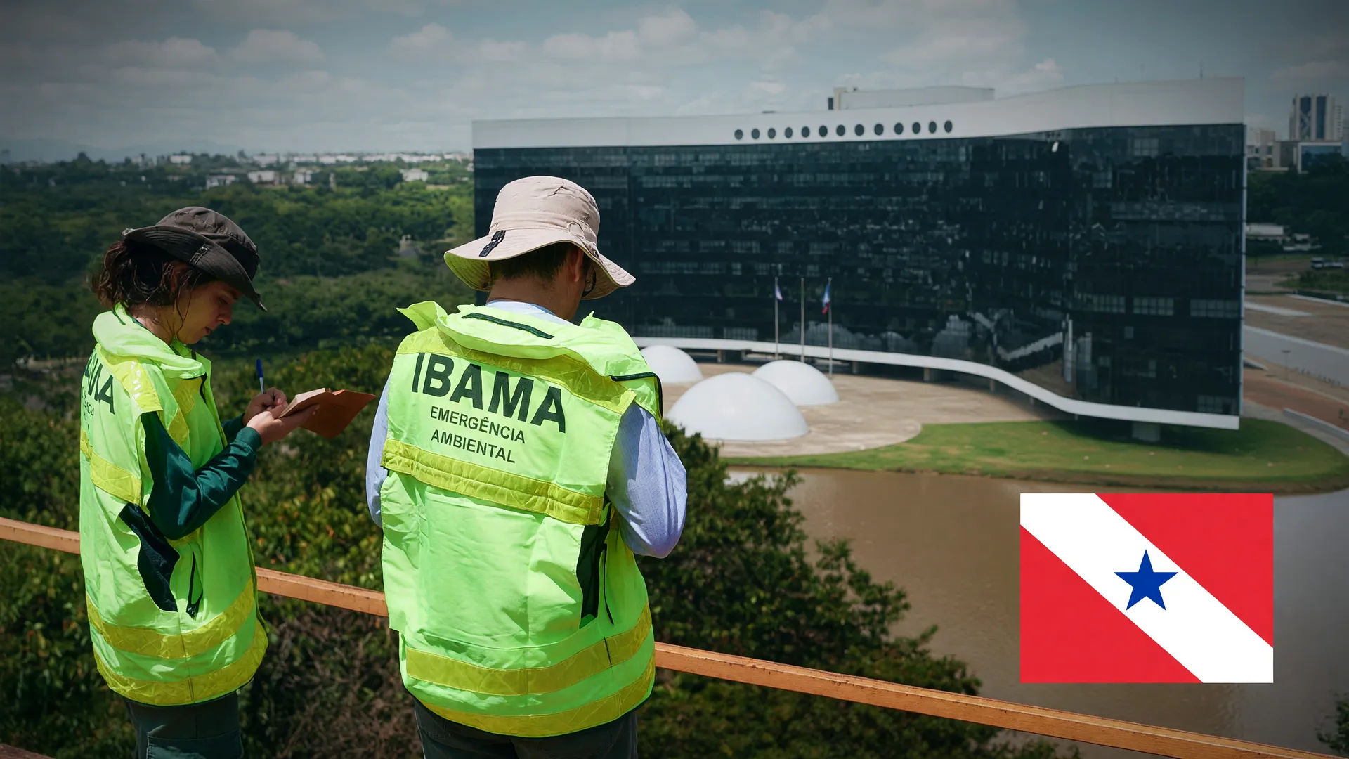 Agentes do Ibama fiscalizam área na Amazônia, ilustrando multas ambientais candidatos 2026 no Pará