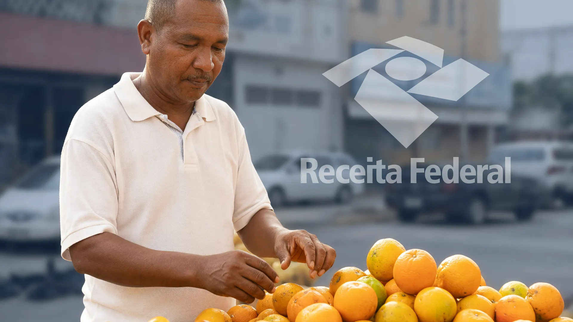 Vendedor de rua com frutas simboliza nanoempreendedor dispensa CNPJ nota fiscal até 2028 na reforma tributária