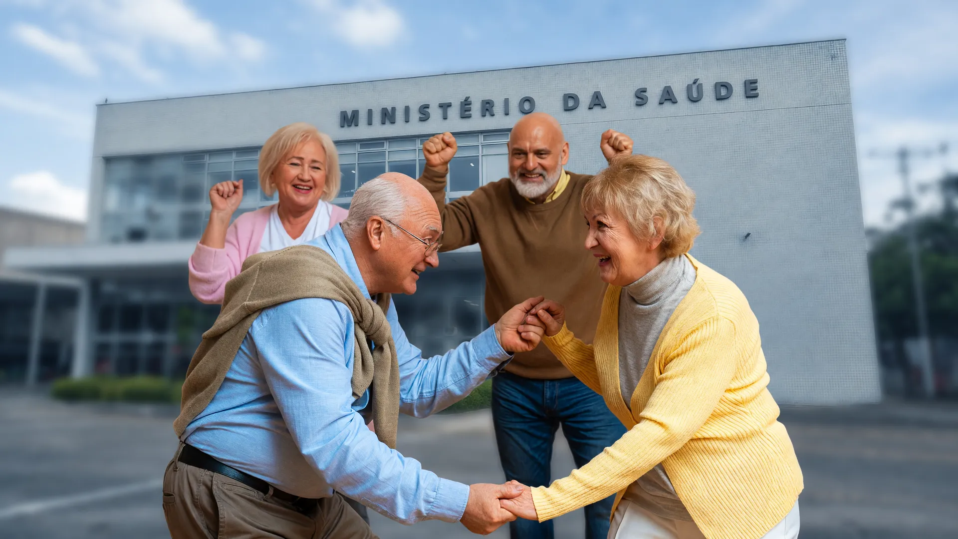 Idosos sorridentes representam as novas regras doação de sangue que liberam maiores de 70 anos no Brasil.