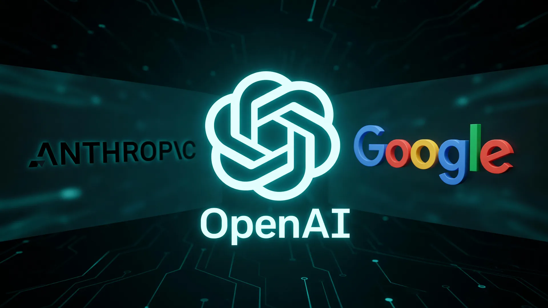 Logos da OpenAI, Anthropic e Google unidos em aliança de segurança IA
