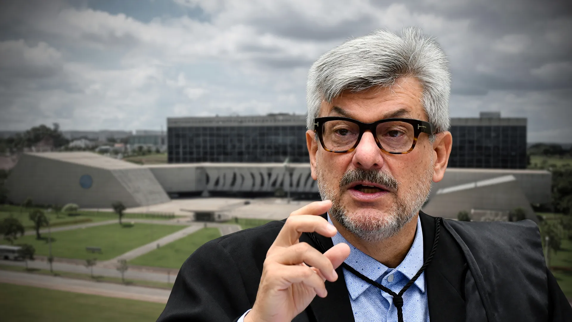 Marco Buzzi, ministro do STJ, e prédio do tribunal ilustram pedido de perda de cargo de Marco Buzzi feito pela AGU ao STF