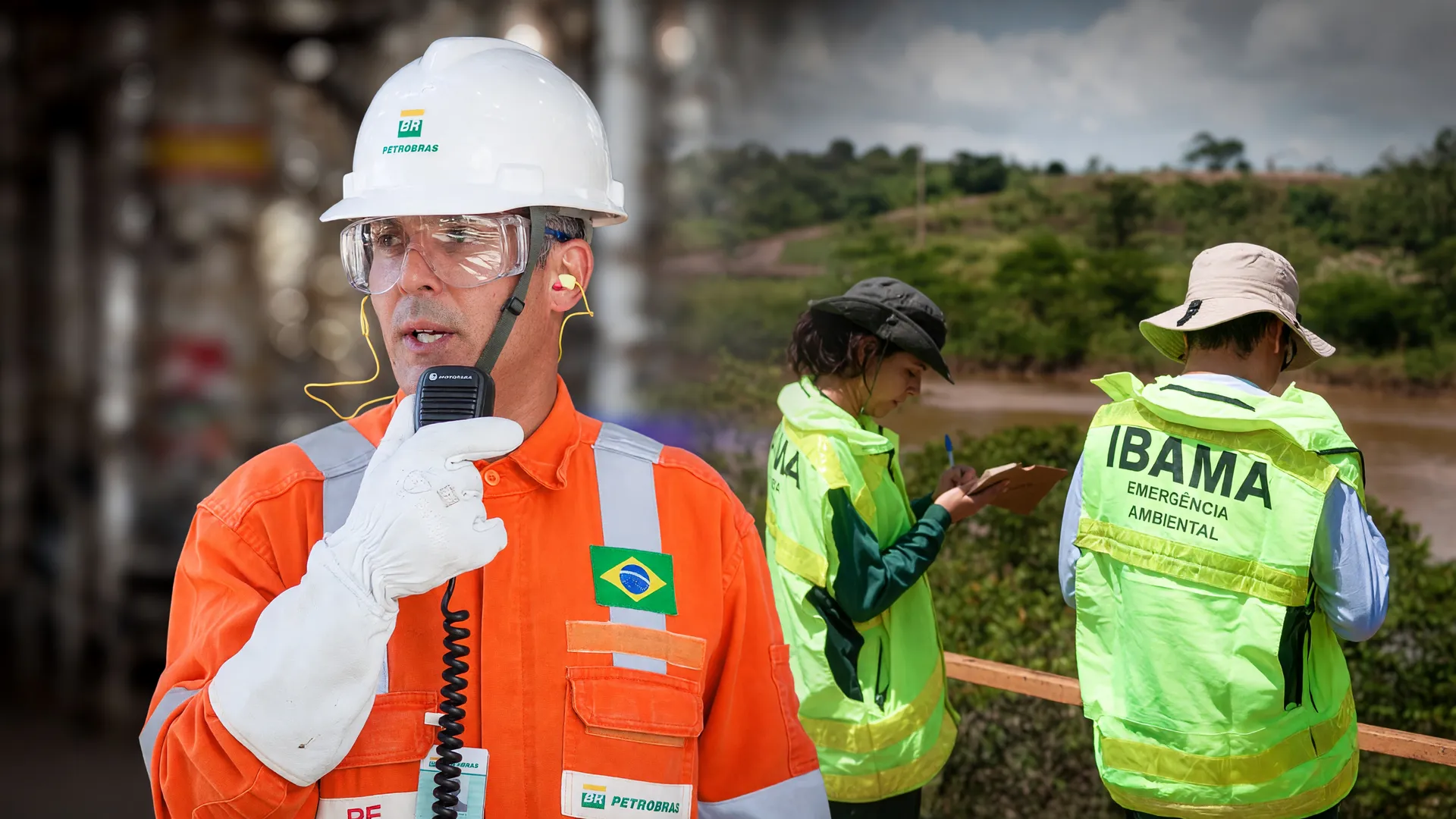 Trabalhadores da Petrobras e agentes do Ibama: autorização para perfurar poços na Foz do Amazonas