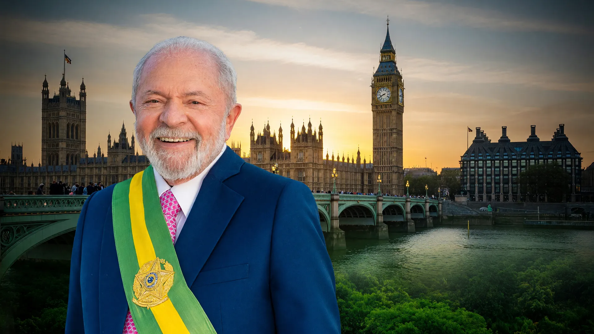Lula diante de Big Ben simboliza investimento do reino unido fundo florestas tropicais na COP30