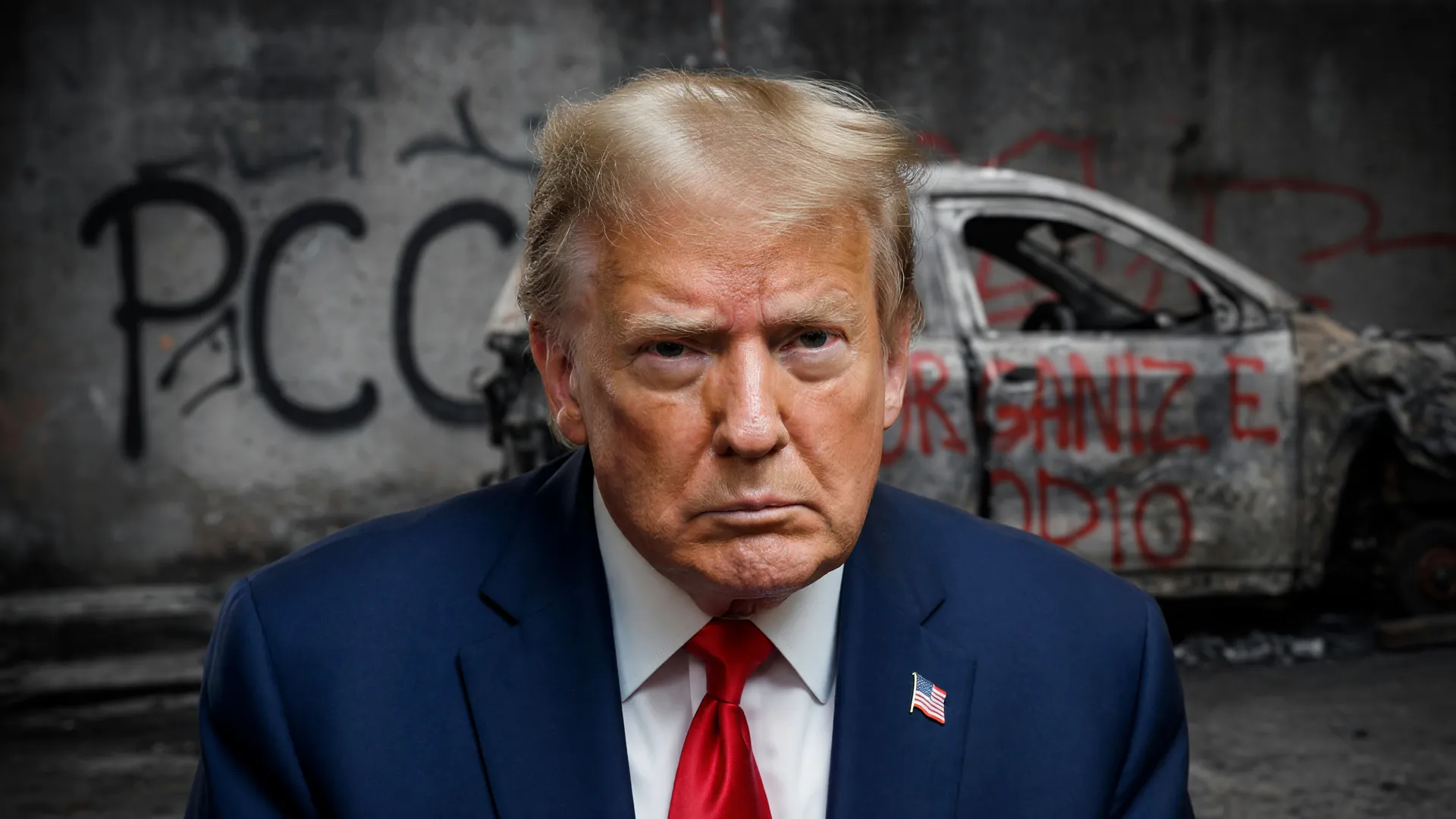 Donald Trump anuncia sanções contra PCC e Comando Vermelho, ao lado de marcas das facções criminosas