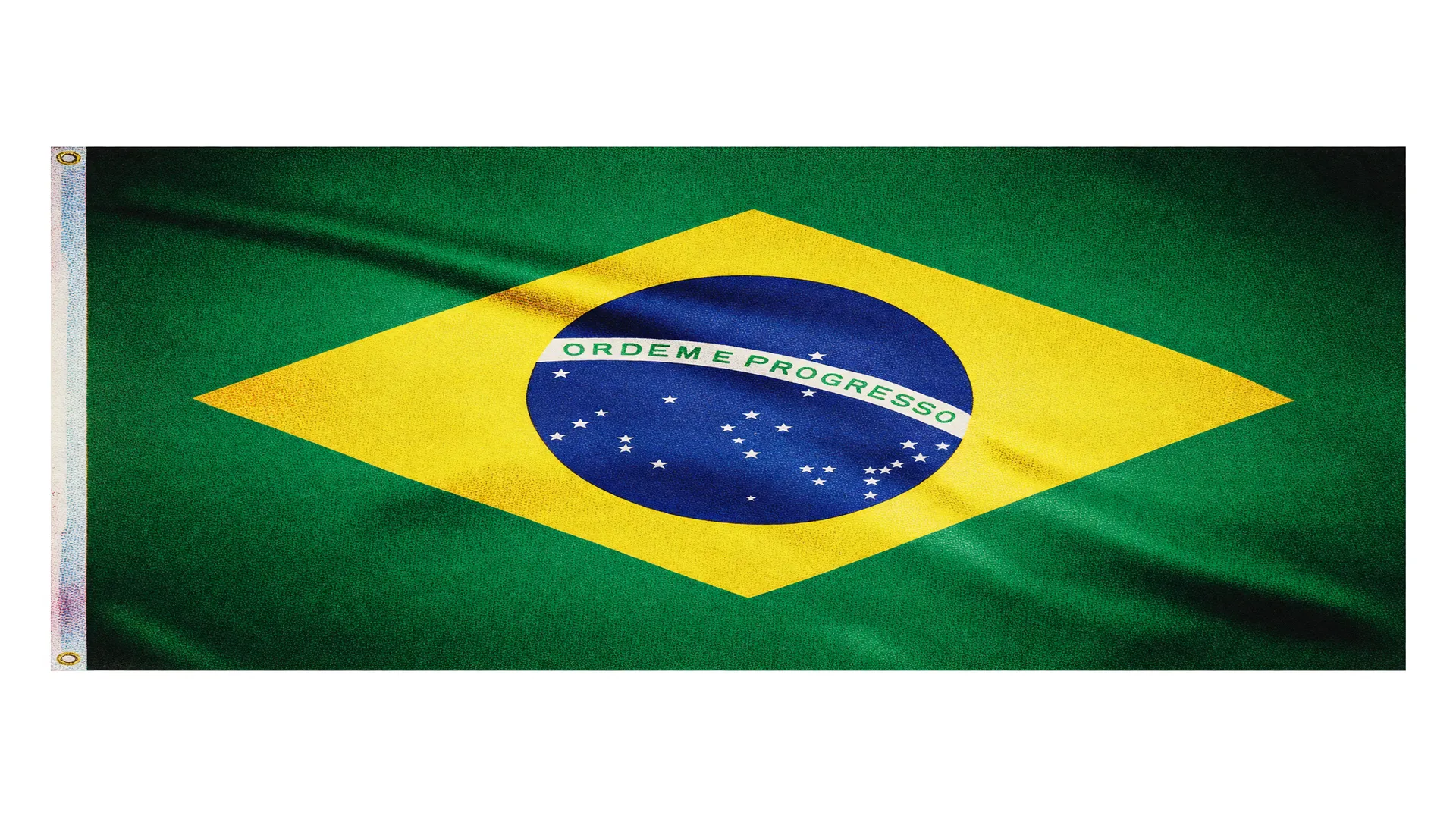 Bandeira do Brasil em destaque simbolizando o superávit balança comercial agosto com recorde de US$ 7,4 bilhões