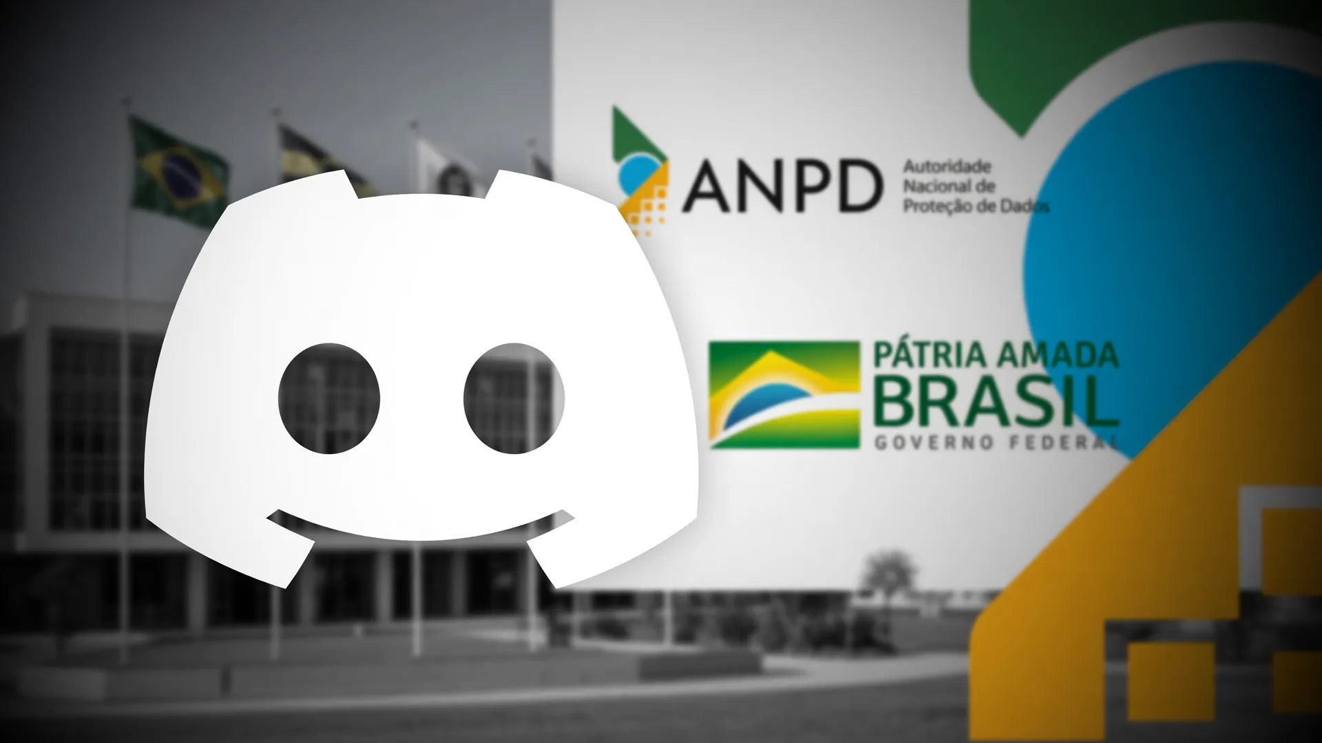 Logo do Discord em destaque e símbolo da ANPD ao fundo, ilustrando a suspensão de lives no Discord no Brasil