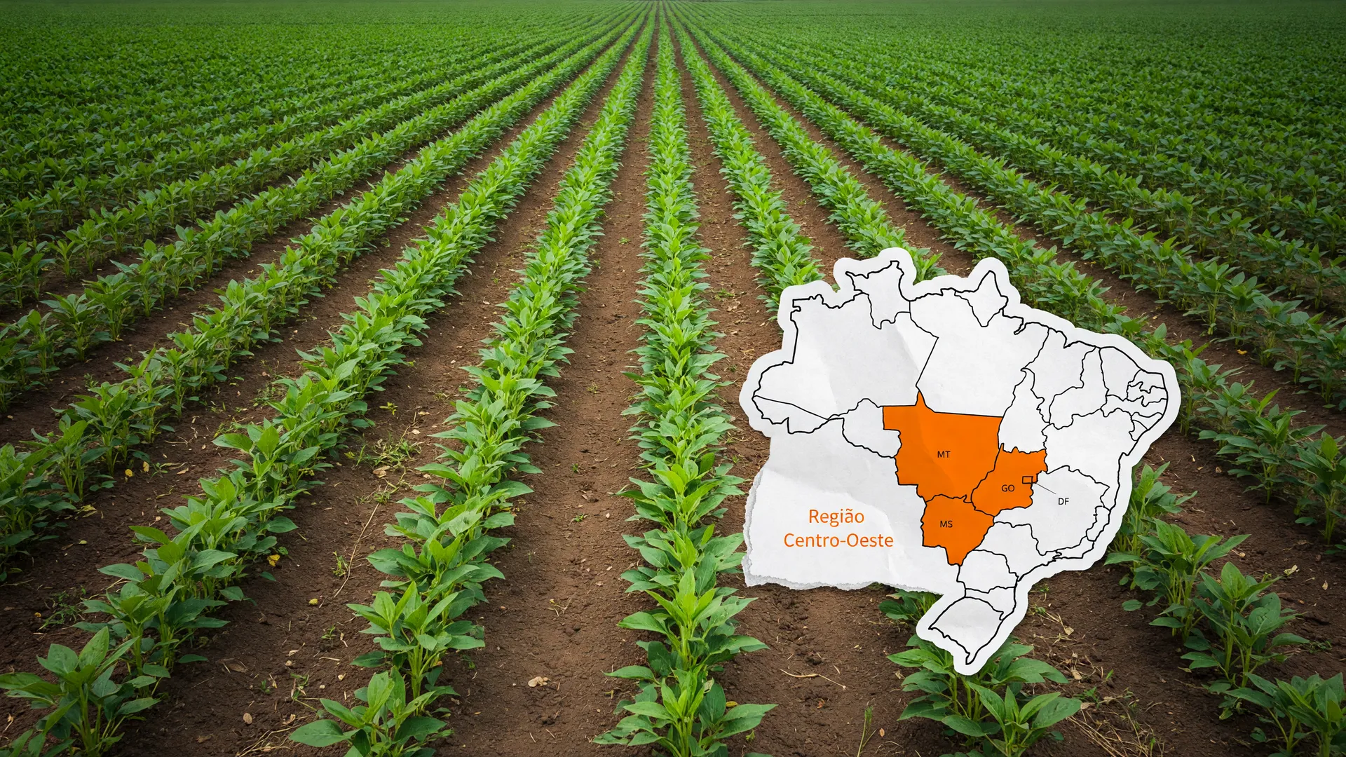 Campo de soja representa o recorde no valor da produção agrícola brasileira, liderado pelo Centro-Oeste.