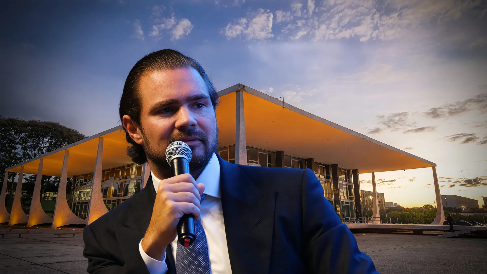 Daniel Vorcaro em destaque com STF ao fundo; escândalo de vorcaro turismo de luxo de US$ 55 milhões