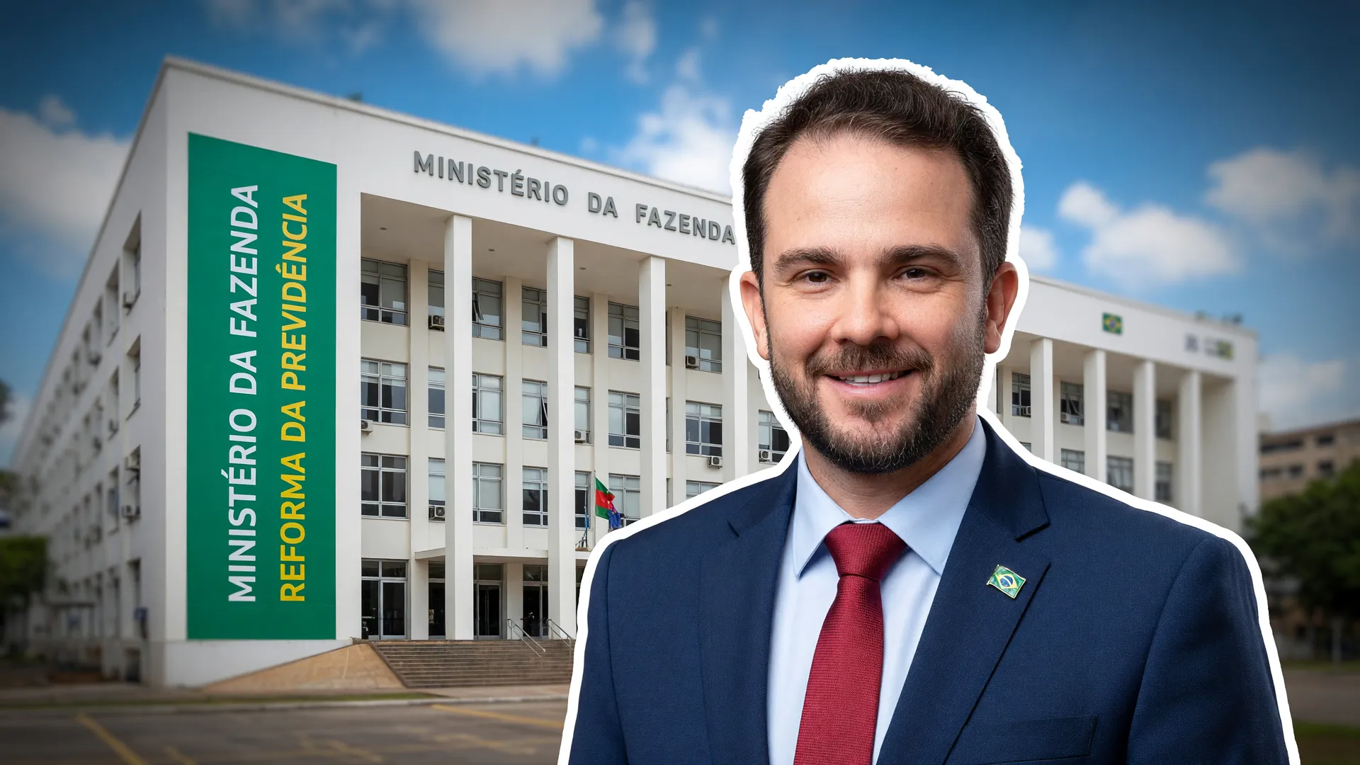 Ministro Dario Durigan diante do Ministério da Fazenda, ilustrando crédito para empresas fim da 6x1