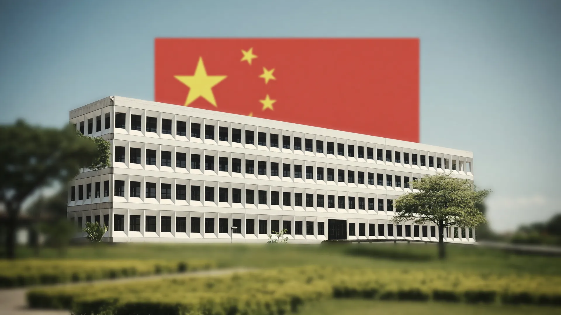 Fachada do TCU ao lado da bandeira da China, ilustrando decisão sobre dívida brasileira em yuan