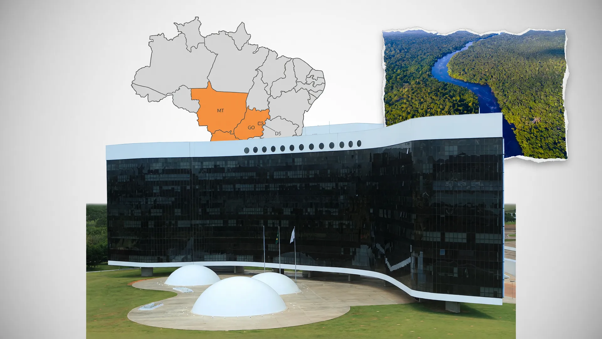 Prédio do TSE sobre mapa do Brasil: eleitos segundo turno governador 2026 em cinco estados e no DF