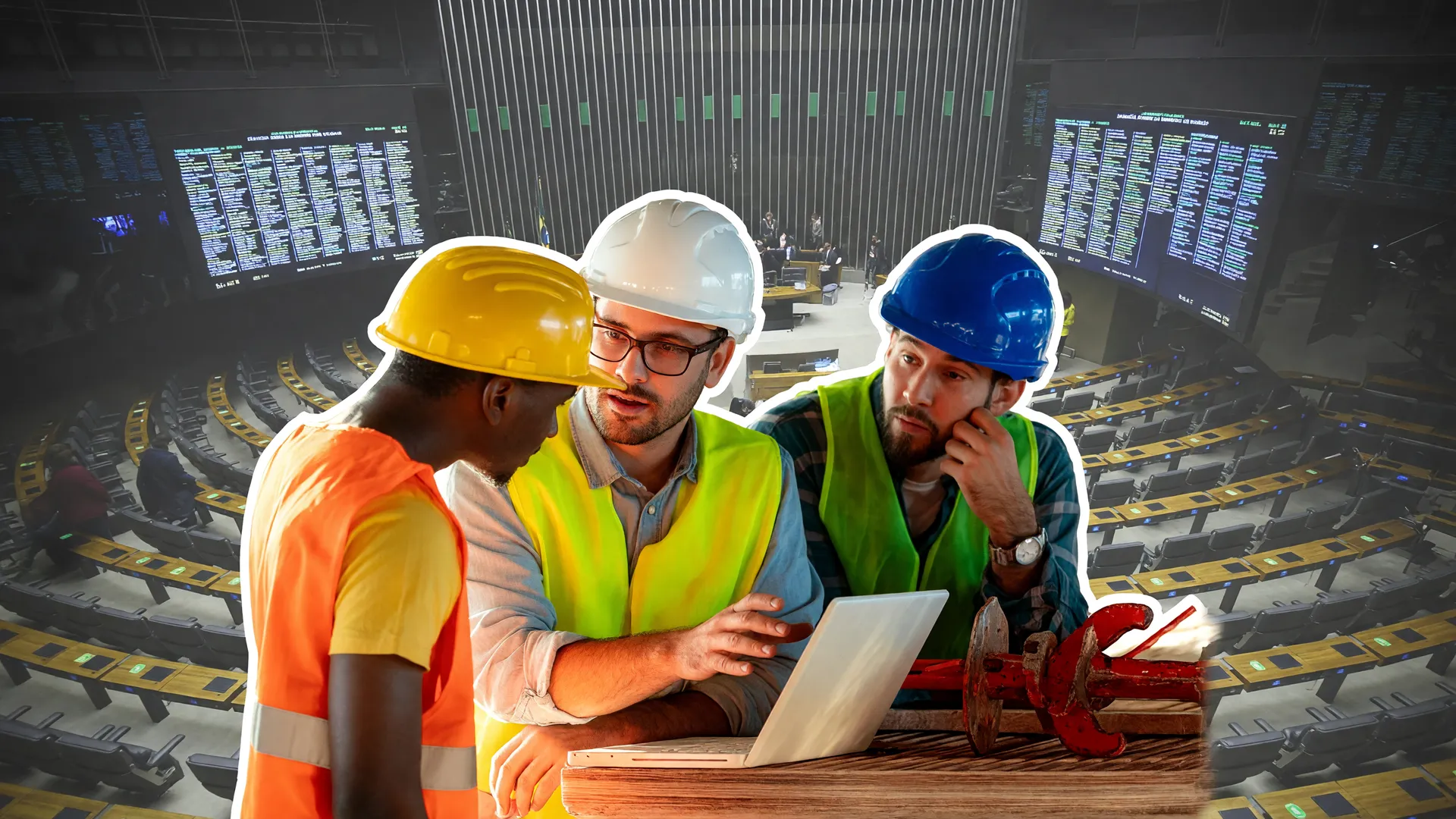 Trabalhadores da construção civil e o plenário da Câmara: fim da escala 6x1 trabalhadores beneficiados, estima governo