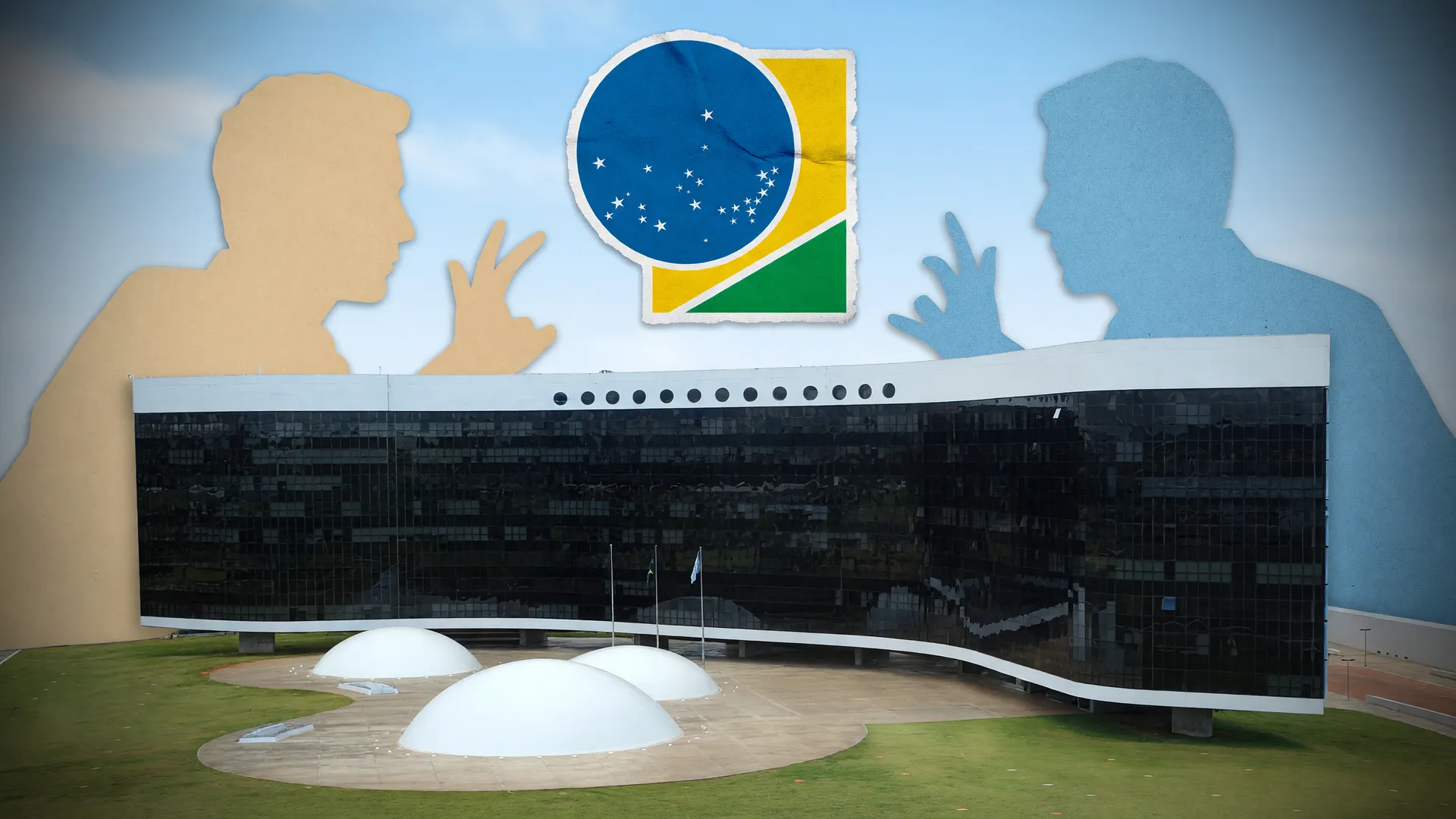 Fachada do TSE e emblema da Justiça Eleitoral ilustram disputa sobre Nunes Marques campanhas Lula Flávio