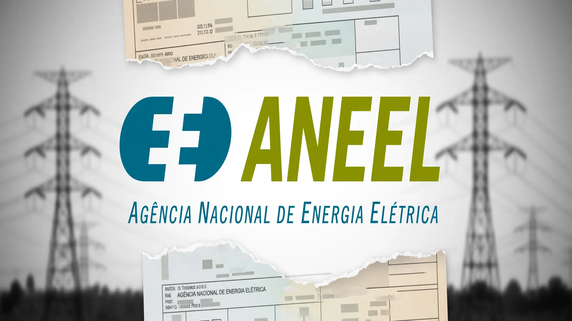Logotipo da Aneel sobre conta de luz, ilustrando o orçamento da CDE em 2026 e os subsídios pagos pelos consumidores