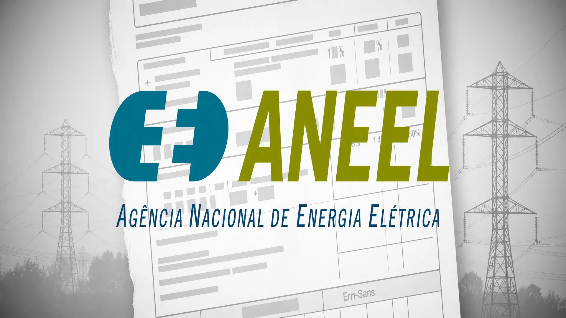 Logotipo da Aneel em destaque sobre fundo de conta de luz, ilustrando a reforma tributária conta de luz e o fim de PIS e Cofins