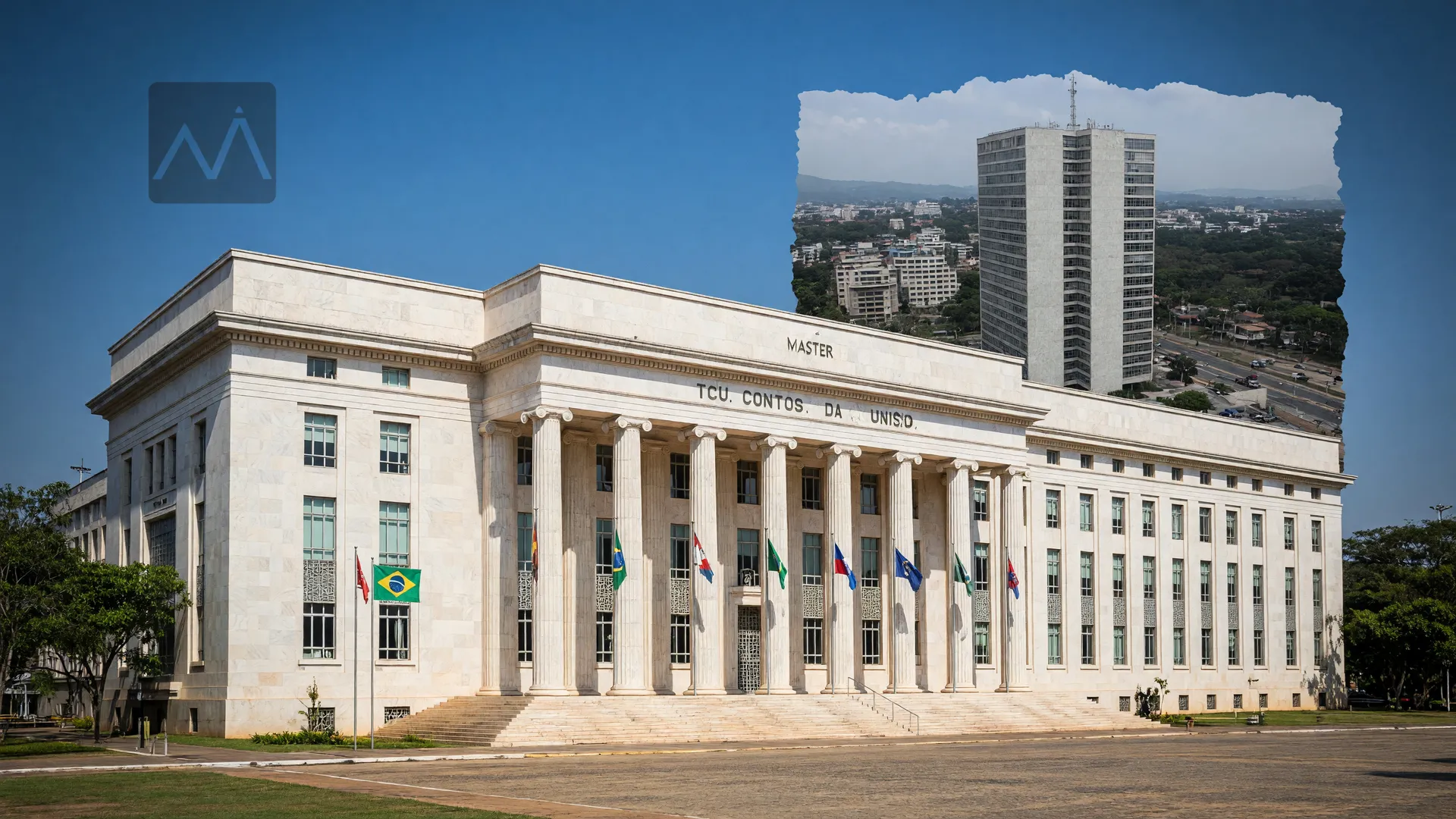 Fachada do TCU em primeiro plano e sede do Banco Central ao fundo, ilustrando o caso TCU contas Banco Central Master