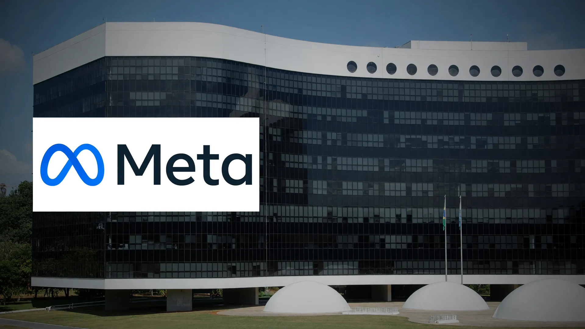 Fachada do TSE ao lado do símbolo da Meta: TSE intima Meta eleições 2026 sobre moderação de redes