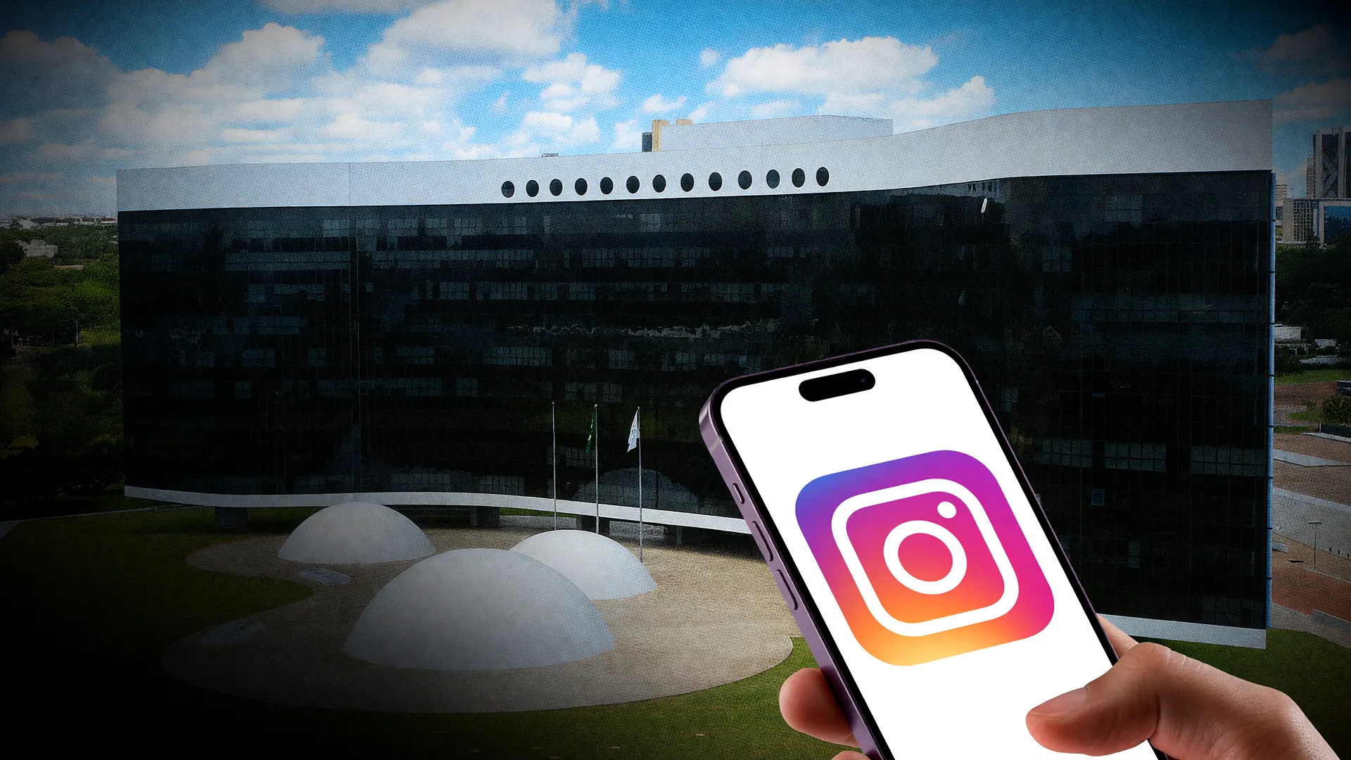 Fachada do TSE e logo do Instagram simbolizam a decisão do TSE Meta alcance Nikolas Ferreira em análise