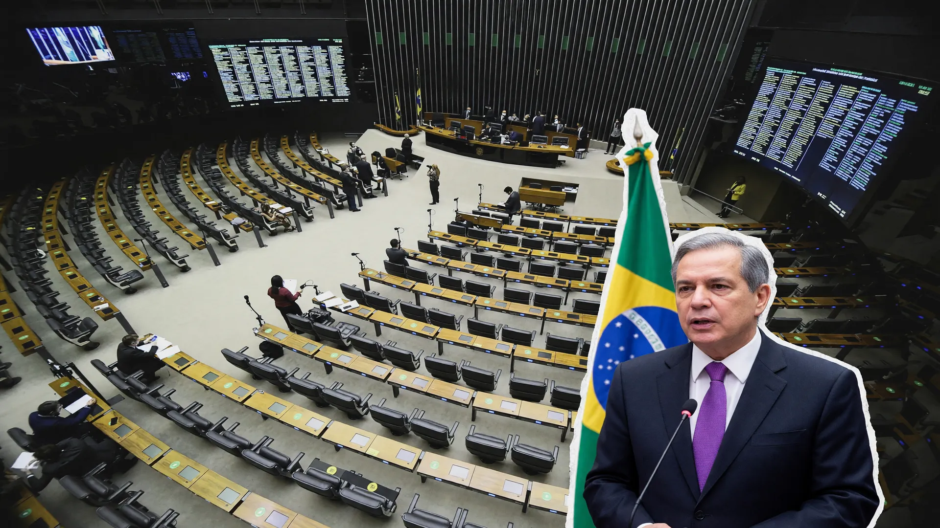 Plenário da Câmara dos Deputados em votação perdão dívidas MEI Câmara, com Aécio Neves em destaque